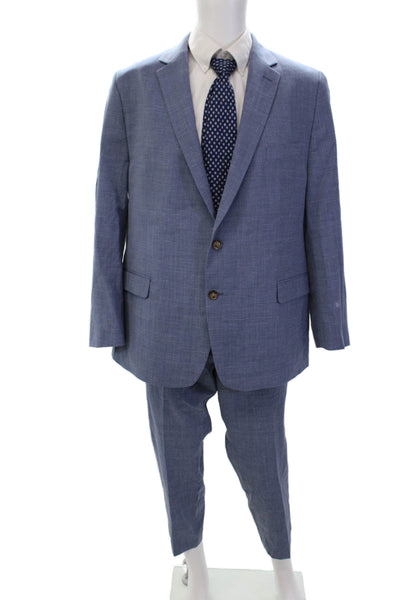 Lauren Ralph Lauren Mens Wool Blend two Button Two Piece Suit Set Blue Size 46