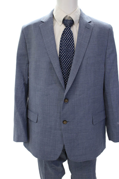Lauren Ralph Lauren Mens Wool Blend two Button Two Piece Suit Set Blue Size 46