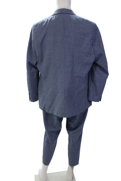 Lauren Ralph Lauren Mens Wool Blend two Button Two Piece Suit Set Blue Size 46