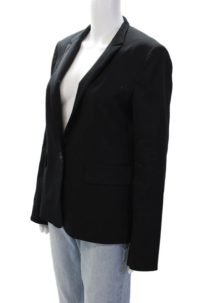 Rag & Bone Womens Wool One Button Lined Long Sleeve Blazer Solid Black Size 8