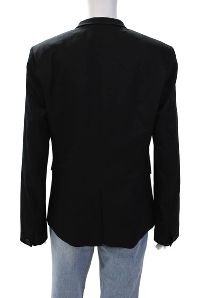 Rag & Bone Womens Wool One Button Lined Long Sleeve Blazer Solid Black Size 8