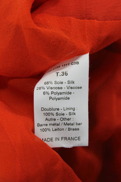 Lanvin Womens Silk Halter Neck Sleeveless High Low Maxi Dress Red Size 36