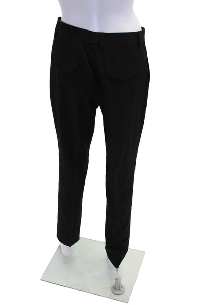 Theory Womens Pleated Front Slim Leg Dress Pant Trousers Black Wool Size 6