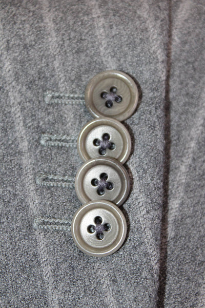 Tombolini Mens Striped Three Button Blazer Jacket Marble Gray Size 36