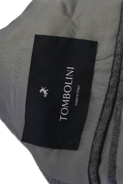 Tombolini Mens Striped Three Button Blazer Jacket Marble Gray Size 36