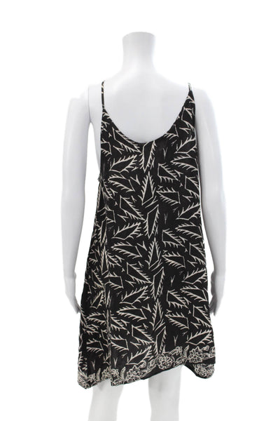 Natalie Martin Womens Silk Abstract Scoop Neck Mini Tank Dress Brown Size XS/S