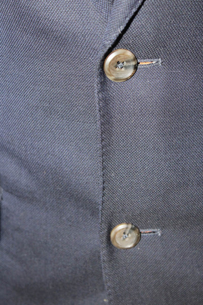 My Suit Mens Two Button Classic Lapel Blazer Jacket Navy Blue Wool Size 38