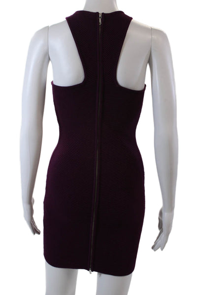 Rebecca Minkoff Womens Textured Halter Sleeveless Bodycon Dress Maroon Size XS