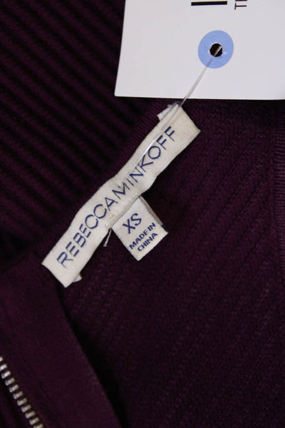 Rebecca Minkoff Womens Textured Halter Sleeveless Bodycon Dress Maroon Size XS