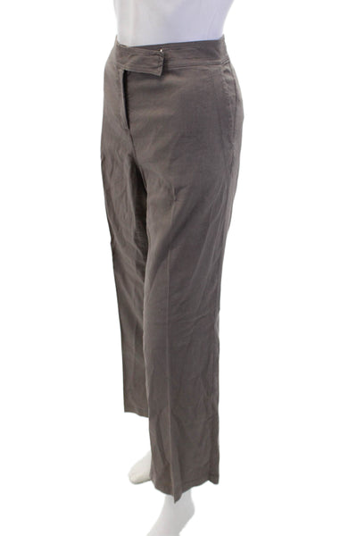 Eileen Fisher Women's Flat Front Straight Leg Dress Pants Brown Size 8P