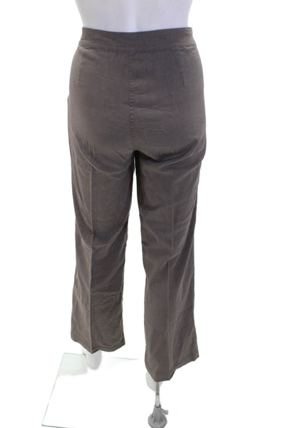Eileen Fisher Women's Flat Front Straight Leg Dress Pants Brown Size 8P