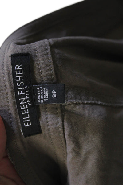 Eileen Fisher Women's Flat Front Straight Leg Dress Pants Brown Size 8P
