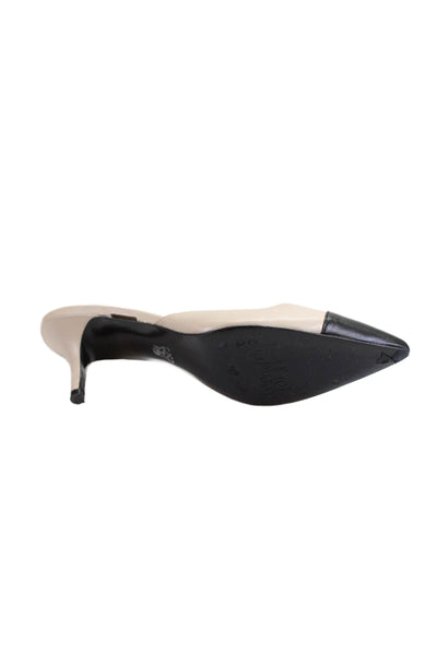 Jane Winkworth Womens Pointed Toe Color Block Kitten Heels Mules Sandals Size 40