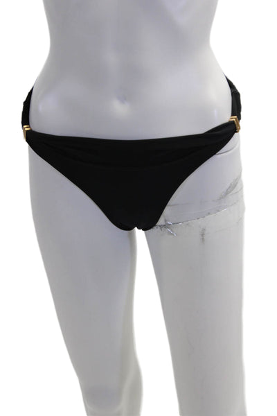 Vix Paula Hermanny Womens Solid Bia Tube Full Black Bikini Bottom Size XS
