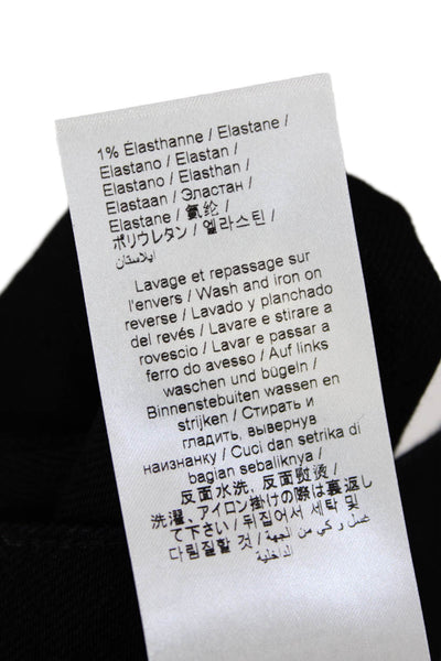 Kenzo Womens Cotton Zip Button Wide Leg Casual Pants Black Size EUR 34