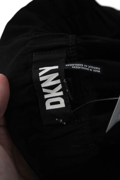 DKNY Women's Paper Bag Waist Straight Leg Ankle Cargo Pants Black Size S