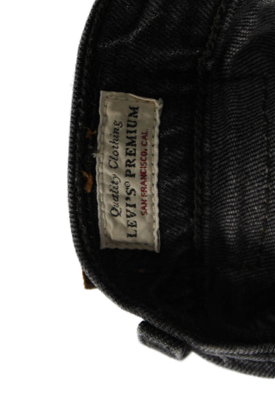 Levi's Womens Cotton Button Fly Straight Leg High Rise Jeans Black Size 26