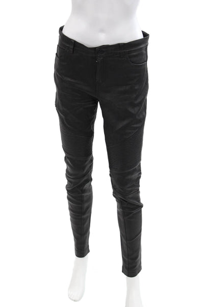 Vince Womens Mid-Rise Zippered Skinny Casual Pants Solid Black Size 6