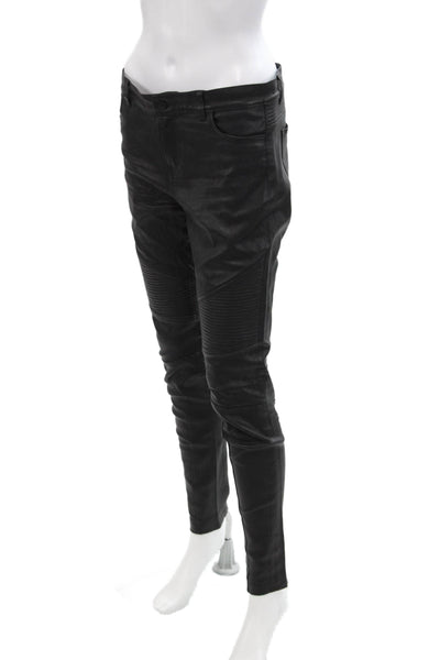 Vince Womens Mid-Rise Zippered Skinny Casual Pants Solid Black Size 6