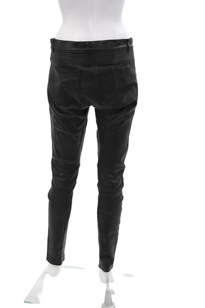 Vince Womens Mid-Rise Zippered Skinny Casual Pants Solid Black Size 6