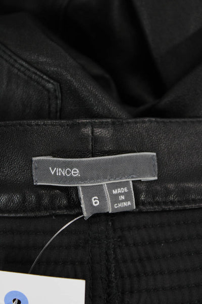 Vince Womens Mid-Rise Zippered Skinny Casual Pants Solid Black Size 6