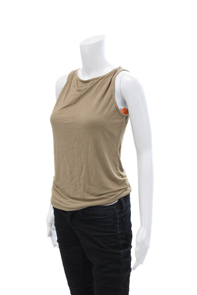 Modern Citizen Womens Cotton Basic Boatneck Stretch Tank Top Brown Size S