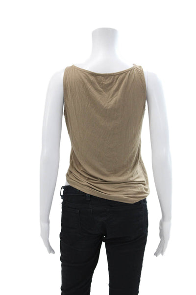 Modern Citizen Womens Cotton Basic Boatneck Stretch Tank Top Brown Size S