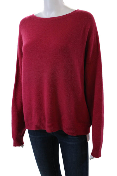 Apparis Womens Long Sleeve Scoop Neck Oversized Sweater Pink Size Medium