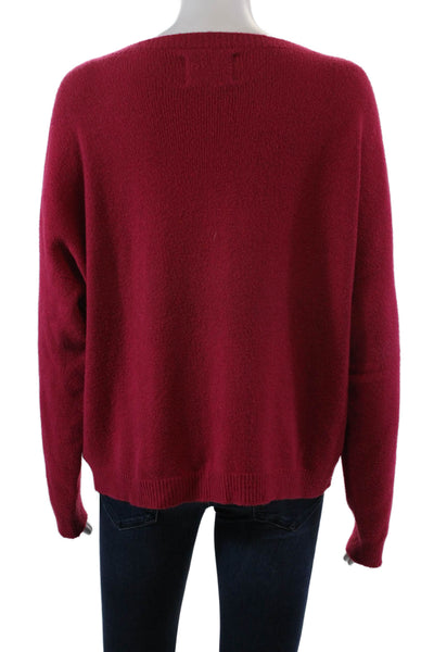 Apparis Womens Long Sleeve Scoop Neck Oversized Sweater Pink Size Medium