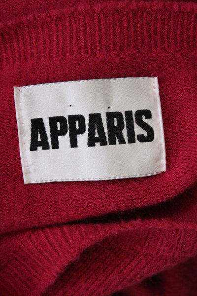 Apparis Womens Long Sleeve Scoop Neck Oversized Sweater Pink Size Medium