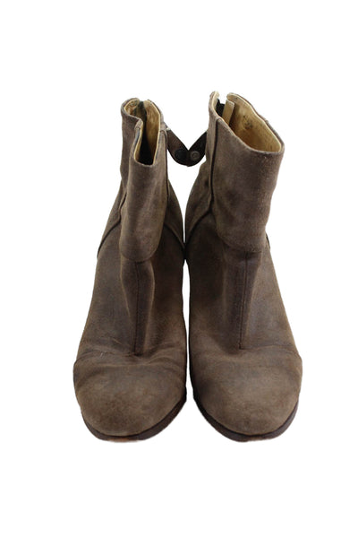 Rag & Bone Womens Leather Zip Up Newbury Ankle Boots Rustic Brown Size 38 8