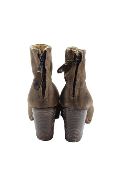 Rag & Bone Womens Leather Zip Up Newbury Ankle Boots Rustic Brown Size 38 8