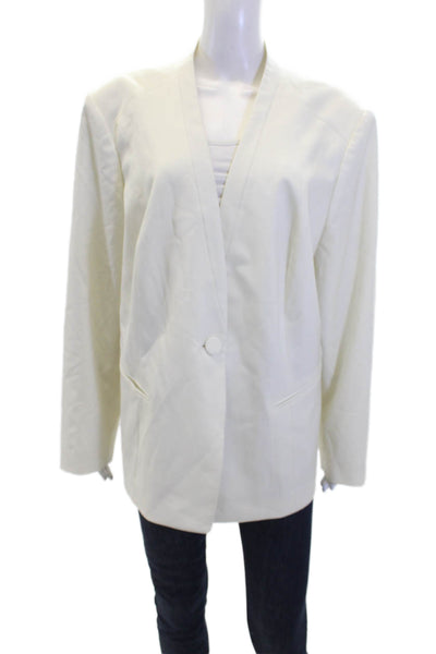Lafayette 148 New York Womens Long Sleeve Collared Blazer White Size 20W