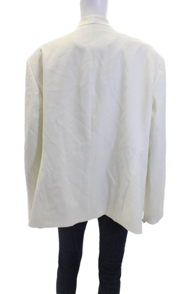 Lafayette 148 New York Womens Long Sleeve Collared Blazer White Size 20W