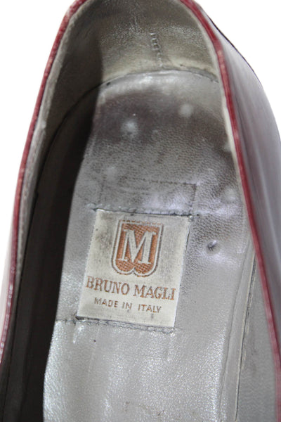 Bruno Magli Mens Leather Lined Fringe Tassel Front Slip On Dress Shoes Red Size