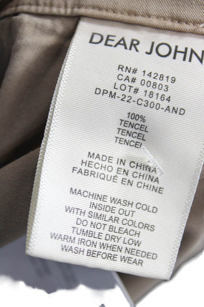 Dear John Womens High Rise Zip Up Cargo Jogger Pants Beige Size Large