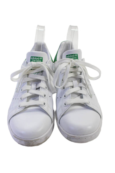 Adidas Stan Smith Mens Leather Low Top Lace Up Sneakers White Green Size 5