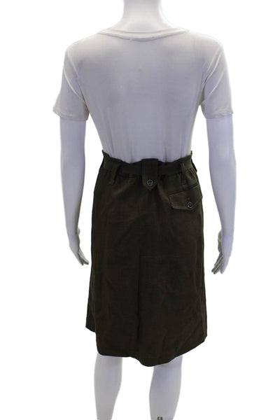 Piazza Sempione Womens Three Pocket Knee Length A-Line Skirt Green Size 46