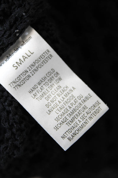 Solid & Striped Womens Cotton Elastic Waist Open Knit Mini Skirt Black Size S