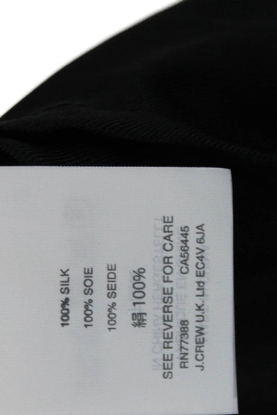 J Crew Womens Sleeveless Pintuck V Neck Silk Blouse Top Black Size 4P