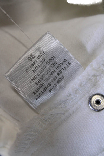 Re/Done Womens High Rise Button Up Stove Pipe Jeans White Cotton Size 26