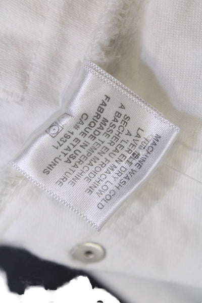 Re/Done Womens High Rise Button Up Stove Pipe Jeans White Cotton Size 26