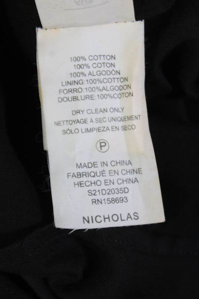 Nicholas Womens Cotton Cut Out V-Neck Sleeveless Maxi Dress Black Size 6