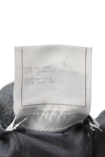 Chanel Womens Wool Zip Back Lined Skirt Dark Gray 05C Size 36