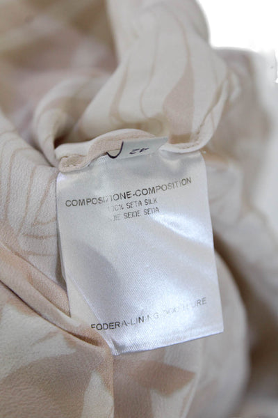 Stella McCartney Womens Buttoned Collared Short Sleeve Tunic Top Beige Size S