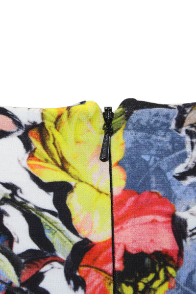 Erdem Womens Cotton Floral Print 3/4 Sleeve Mini Dress Multicolor Size 4