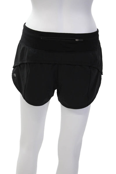 Lululemon Womens Low Rise Pull On Athletic Shorts Black Size 10