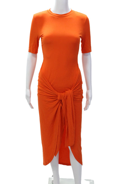 Significant Other Womens Short Sleeve High-Low Maxi Dress Orange Size 2