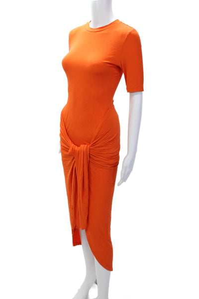 Significant Other Womens Short Sleeve High-Low Maxi Dress Orange Size 2