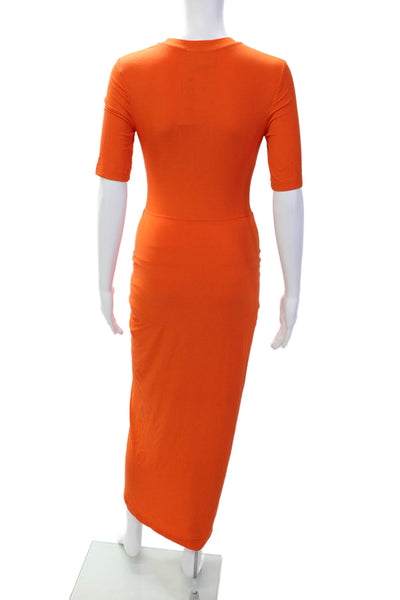 Significant Other Womens Short Sleeve High-Low Maxi Dress Orange Size 2